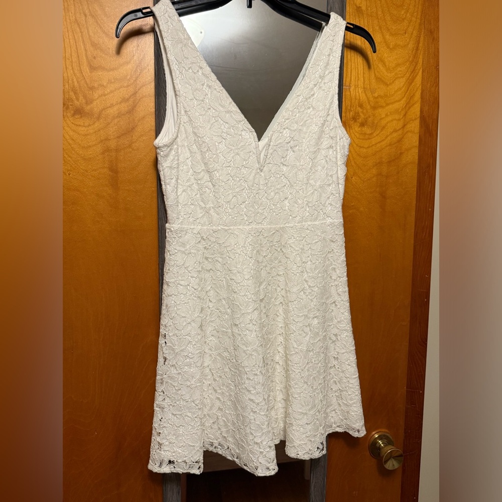 Lulu's White Lace Mini Dress